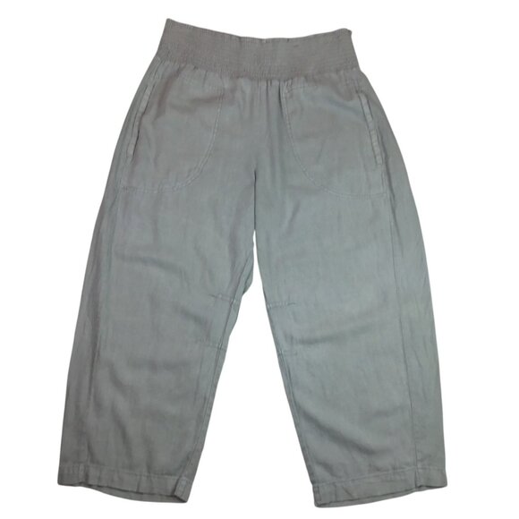 Anthropologie Pilcro Linen-Blend Wide-Leg Pants Cropped Large Gray Womens Large - Picture 7 of 10